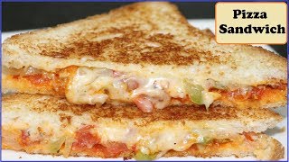 Pizza Sandwich Recipe  Instant Breakfast amp Lunchbox Recipe  How to make Pizza Sandwich [upl. by Ihtac]