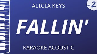 Fallin  Alicia Keys Acoustic Karaoke Lower Key [upl. by Yniar]