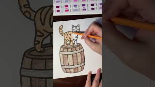 Coloring Video  Cat Scratch Barrel coloringbookforadults coloringbookaddict colorwithme [upl. by Okimat]