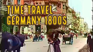 INSANE Berlin 1800s Colorized Film Frederick Street Germany [upl. by Keisling]