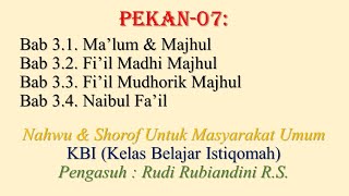 Pekan 07 KBI Malum amp Majhul Fiil Madhi Majhul Fiil Mudhorik Majhul Naibul Fail [upl. by Mandy549]