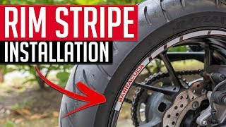 How to install rim stripe on a motorcycle  Quick amp Easy 4K [upl. by Enilehcim]