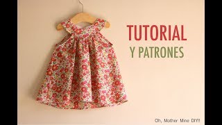 Costura Vestido cuello halter para niñas patrones gratis talla [upl. by Llecram]