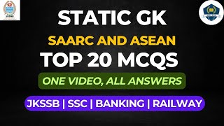 SAARC AND ASEAN TOP 20 MCQS  JKP CONSTABLE AND OTHER EXAMS [upl. by Jaquelyn]