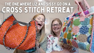 Cross Stitch Retreat Vlog with Mom New Start Old WIPs and Quilts [upl. by Nidla]