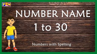 Number Names 1 to 30  Learn Number Spelling from 1 to 30 in EnglishNumber spelling 130 [upl. by Carmela]