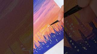 Cityscape Acrylic painting canvas acrylicpainting asmr satisfying relaxing 아크릴화 [upl. by Scholem]