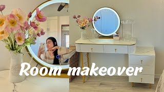 ♡el mejor vanity♡ 90 dlls en TEMU room makeover 🏹✨🍂🪴 [upl. by Attenov]