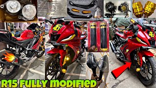 मथुरा से लेकर आए R15 V4 और करा दी फुल modified  R15 v4 exhaust modified [upl. by Olds]