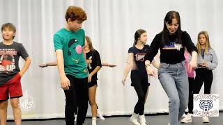 Sunset Middle theater students practice new dance moves [upl. by Nahsrad]