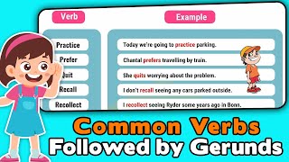 Common Verbs Followed by Gerunds in English [upl. by Nnylsor462]