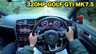 CRAZY 320BHP GOLF GTI MK75 STAGE 1 POV DRIVE Binaural Audio [upl. by Armillia]