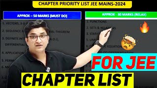 Most Weightage Topic Chapter Wise For JEE EXAM 💯  Sachin Sir Honest Talk IIT JEE [upl. by Lash]