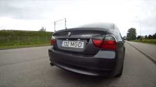 BMW 325i E90 exhaust muffler delete sound [upl. by Annia]