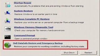 Dell DataSafe Restore and Emergency Backup  Restore Your Dell PC [upl. by Charmain10]