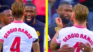 Sergio Ramos vs Antonio Rudiger in heated clash [upl. by Kelam]