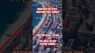 Marathon des AlpesMaritimes NiceCannes 2024 fly over the marathon course Video of the race path [upl. by Ltsyrk230]