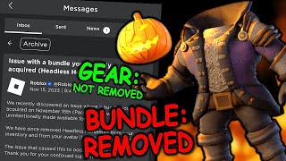 Nooooo The Free Headless Horseman GOT REMOVED KIND OF ROBLOX [upl. by Ailadi]