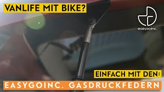 Vanlife mit Bike am Heckträger  Der easygoinc Gasdruckdämpfer  TEASER [upl. by Kresic]