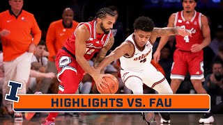 Florida Atlantic at Illinois  Highlights  Big Ten Mens Basketball  Dec 5 2023 [upl. by Anselme859]