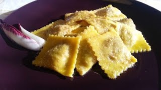 RAVIOLI RADICCHIO E NOCI RICETTA VEGAN [upl. by Enerod]