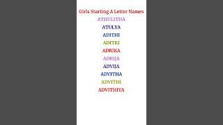 Baby Girls Names  Girls Names Starting A Letter  Hindu Baby Girls Names V8 shorts babynames [upl. by Alfonse]