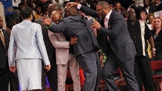 Tyler Perry Lays Hands on Bishop TD Jakes [upl. by Corrie911]