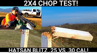 HATSAN BLITZ  FULL AUTO 2X4 CHOP TEST 30 CAL VS 25 CAL BEST FULL AUTO 2021 HATSAN AIRGUNS [upl. by Rodrigo]