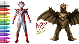 MEWARNAI ULTRAWOMAN GRIGIO VS MONSTER KAIJU ZANDRIAS [upl. by Terchie]