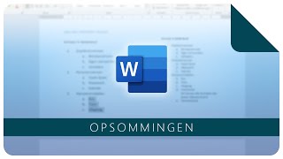 Opsommingen  Microsoft Word [upl. by Janey243]