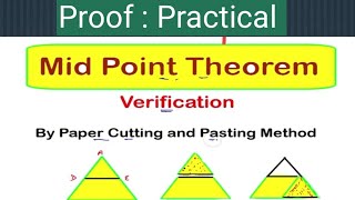 Prectical proof of Mid point theorem  Class 9 Chapter  8 Quadrilateral  By Akash sir [upl. by Mulderig906]