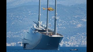 Sailing Yacht A crewmember getting seriously injured [upl. by Hukill452]