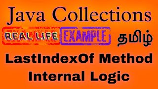 LastIndexOf Method Internal Logic  Java  8  Tamil [upl. by Meredith506]