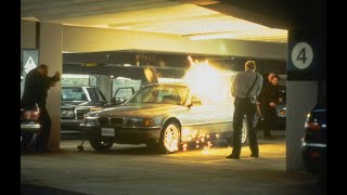 007 Tomorrow Never Dies Car Chase Parking Garage Scene James Bond [upl. by Brout214]