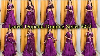 Latest Dupatta Draping Styles For Lehenga 2023  Lehenga Dupatta Styles  Dupatta Draping Styles [upl. by Polinski]