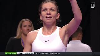 Tennis Channel Live Simona Halep Battles Past Bianca Andreescu In 2019 WTA Finals [upl. by Vassaux36]