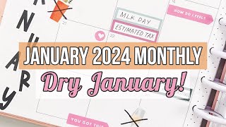 January 2024 Monthly Plan With Me amp Dry January Tracker Happy Planner [upl. by Fitting504]