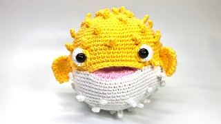 Amigurumi pufferfish Crochet Presentation of results Pattern info in description [upl. by Primaveria]