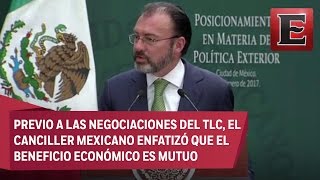 El comercio entre México y EU produce más de 500 mil mdd al año  Videgaray [upl. by Nahttam723]