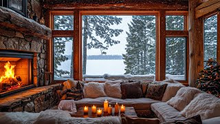 Winter Cozy Room Ambience ❄️ Snowy Day with Gentle Piano Music and Fireplace Sounds for Relaxation [upl. by Alper758]