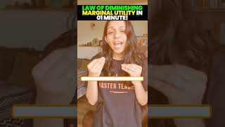 Law of Diminishing Marginal Utility Explained in a Minute 📚🔥class11 class11economics surabhimam [upl. by Nniuqal]