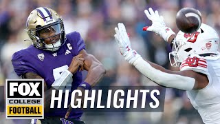 No 18 Utah Utes vs No 5 Washington Huskies highlights  CFB on FOX [upl. by Braca434]