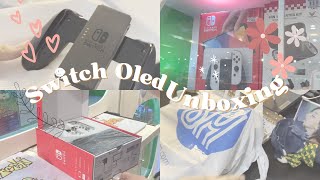 Nintendo Switch Oled 🎮 Unboxing  Unboxing 📦 Setup 👾 aesthetic unboxing💫 [upl. by Amerd]