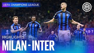 MILAN 02 INTER  HIGHLIGHTS  UEFA CHAMPIONS LEAGUE 2223 ⚽⚫🔵🇮🇹 [upl. by Darmit]