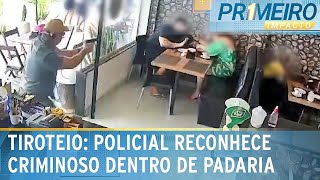 Policial reconhece bandido em padaria e os dois trocam tiros  Primeiro Impacto 011024 [upl. by Hcire]