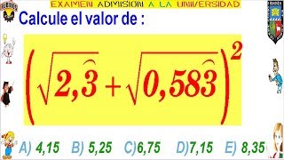 EXAMEN AGRARIA NÚMEROS DECIMALES PROBLEMA RESUELTO SOLUCIONARIO ADMISIÓN UNIVERSIDAD UNALM [upl. by Goulder]