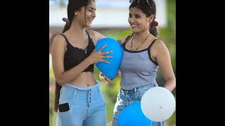 Balloon Bursting Prank On Cute Girls  Annu Singh  Balloon Blast Challenge Prank  Comedy Video [upl. by Nalid]