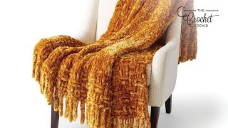 Ultra Thick Velvet Crochet Basket Weave Blanket  EASY  The Crochet Crowd [upl. by Obau]