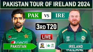 PAKISTAN vs IRELAND 3rd T20 MATCH LIVE COMMENTARY  PAK vs IRE LIVE MATCH [upl. by Essa]