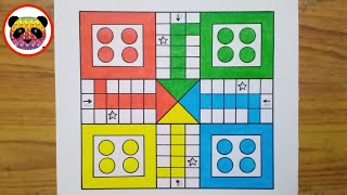 How to Draw Ludo Board Game On Paper  Ludo Drawing Step By Step Very Easy  Ludo Drawing [upl. by Reisch]